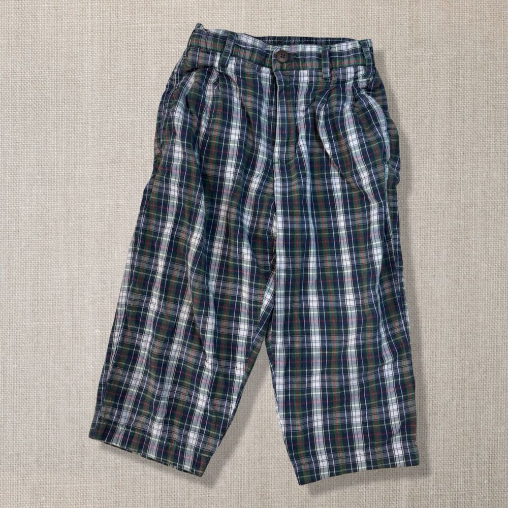 Kitestrings Hartstrings Plaid Tartan Pants Toddler 3T Pleated Preppy 90s Grandpa